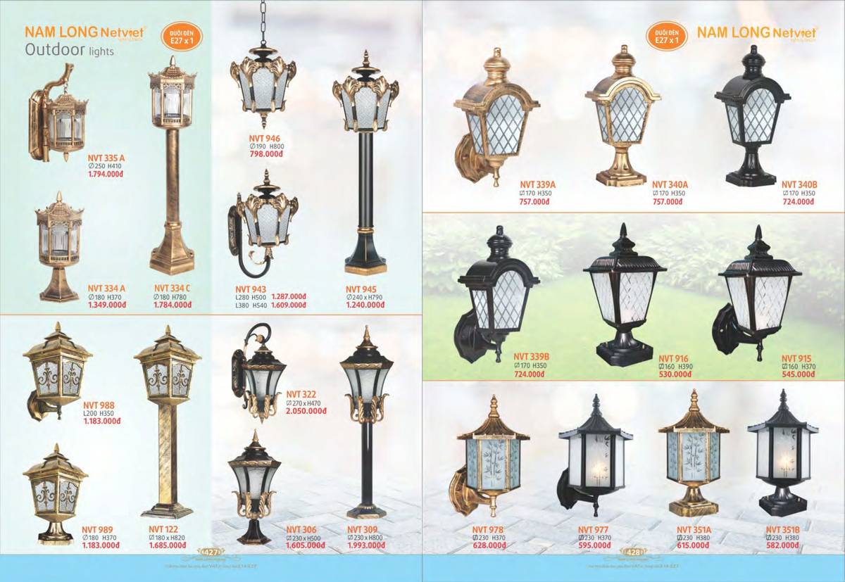 Đèn trang trí NAM LONG Catalogue và Bảng giá tại Bình Dương /Page 108